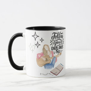 Gitarren-Mädchen-Vibe Tasse