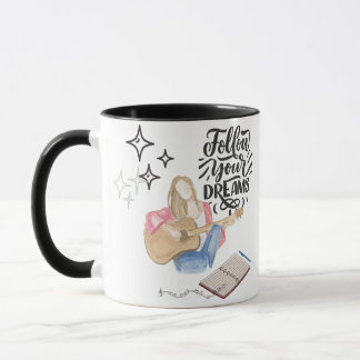 Gitarren-Mädchen-Vibe Tasse