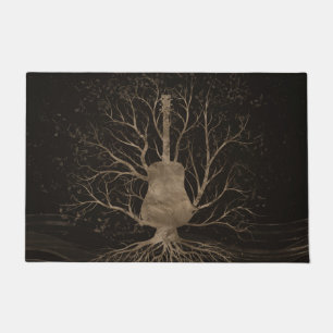 Gitarren-Musik-Baum - Gold und Braun Fußmatte