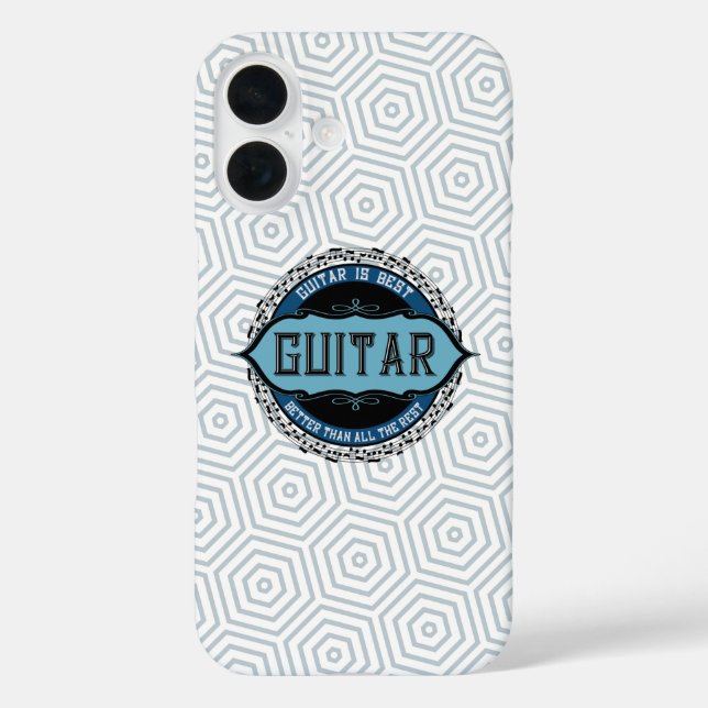 Gitarren-Musiknote iPhone 16 Hülle (Rückseite)