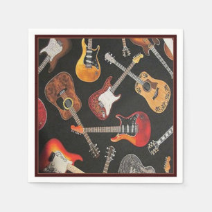 Gitarren-Muster-Papierservietten Serviette