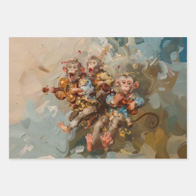 Gitarren - Ölgemälde - Geschenkpapier (Vorderseite)