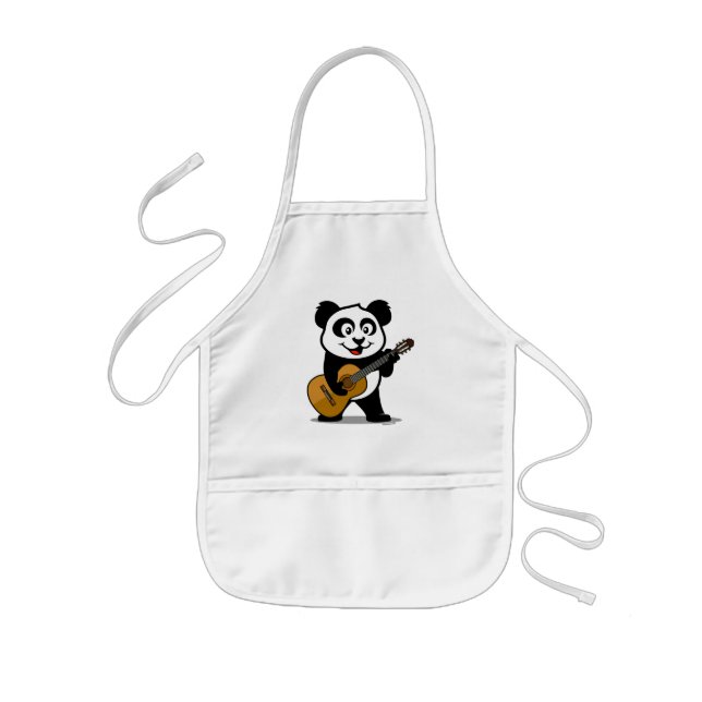 Gitarren-Panda Kinderschürze (Vorne)