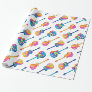 Gitarren-Pop-Kunst-Verpackungs-Papier Geschenkpapier
