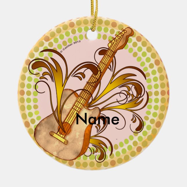 Gitarren-Rhythmus Keramik Ornament (Vorne)