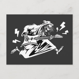 Gitarren-Shirt, Gitarrenspieler-Skelett Postkarte