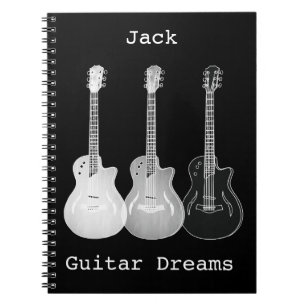 Gitarren Träume Monochrome Pop Art Namen hinzufüge Notizblock