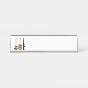 Gitarren und Rifle Schreibtischnamensplakette