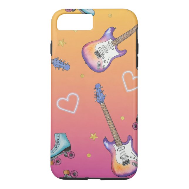Gitarren und Roller-Skate von Natasha Us Case-Mate iPhone Hülle (Rückseite)
