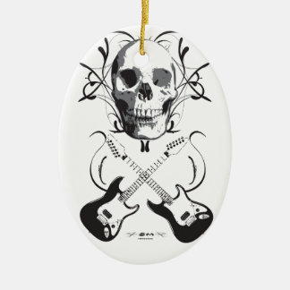 Gitarren-und Schädel-Entwurf Keramikornament