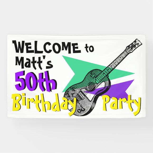Gitarren-Willkommen zur 50. Banner (Horizontal)