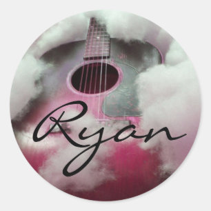 Gitarrenaufkleber für den Namen RYAN Runder Aufkleber