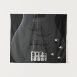 Gitarrenbass-Instrument schwarz Wandteppich