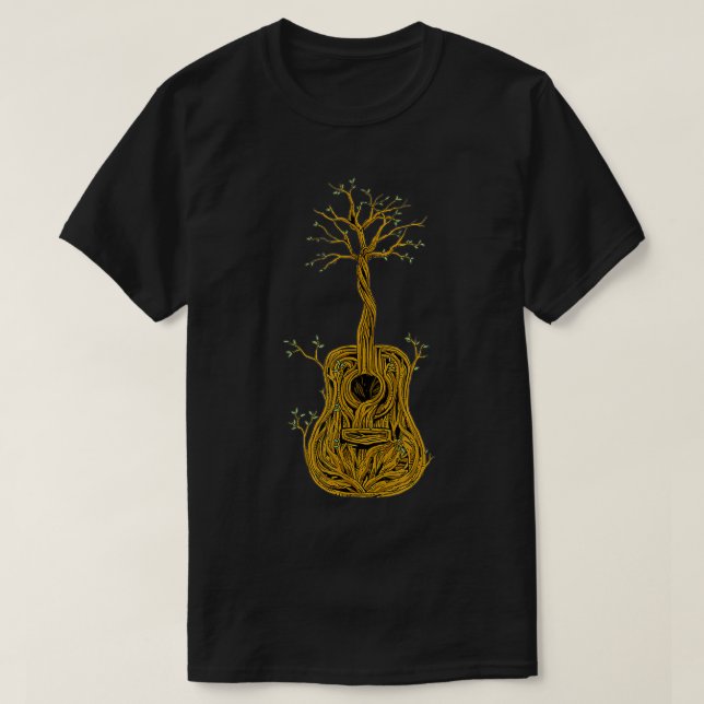 Gitarrenbaum des Lebens Naturgitarrist Gift T-Shirt (Design vorne)