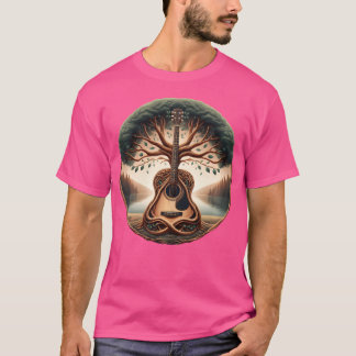 Gitarrenbaum-Kunstwerk Akustikgitarre T-Shirt