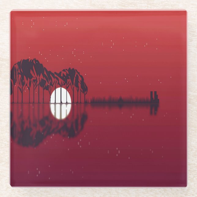 Gitarrencove Glasuntersetzer (Vorderseite)