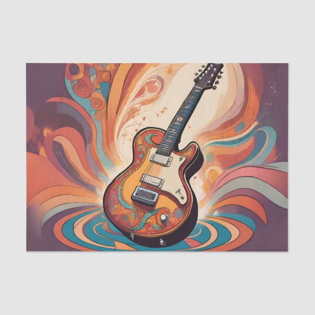Gitarrendekoupage Tissue Paper Seidenpapier (Vorderseite)
