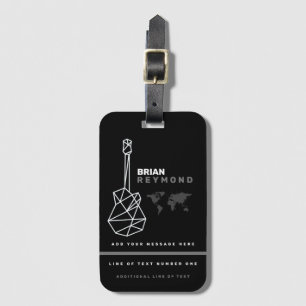 Gitarrengepäck-Anhänger Musiker Travel Black Gepäckanhänger