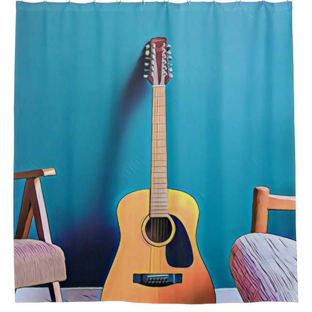 Gitarrengeschenke Duschvorhang (Vorderseite)