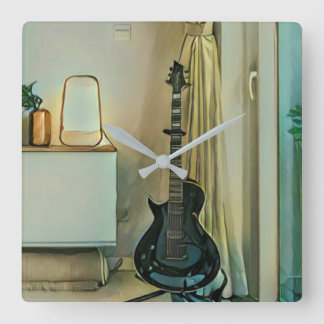 Gitarrengeschenke für Papa Quadratische Wanduhr