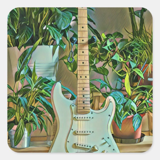 Gitarrengeschenke Quadratischer Aufkleber (Vorderseite)