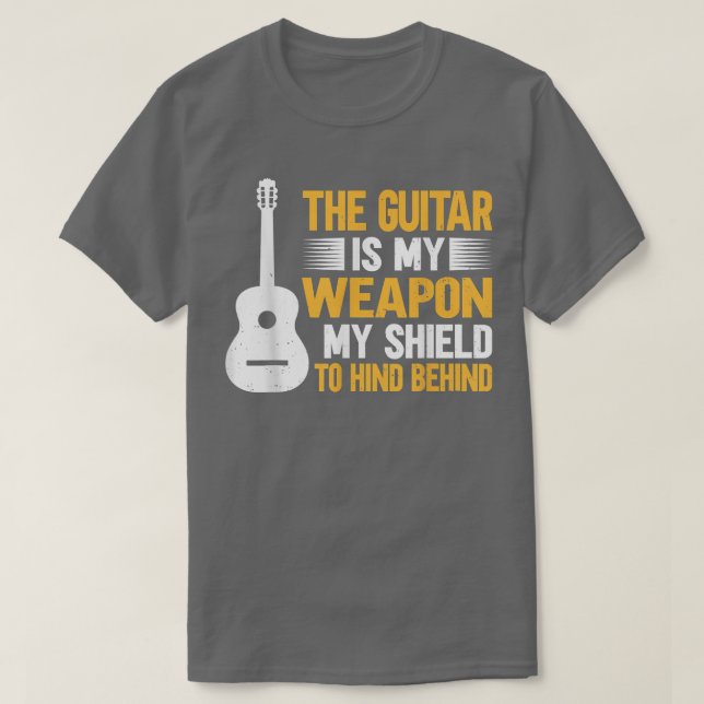 Gitarrengitarrist My Weapon, My Shield To Hash T-Shirt (Design vorne)
