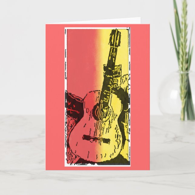 Gitarrengrüßkarte Karte (Vorderseite)