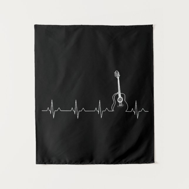 Gitarrenherzschlag Wandteppich (Vorderseite)