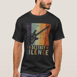 Gitarreninstrument I zerstört Stille weiß T-Shirt