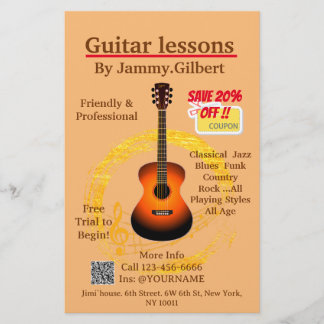 Gitarrenklassendruck Flyer Doppelseitig bedruckt