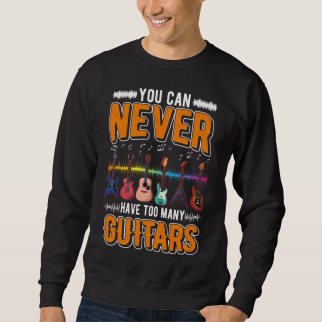 Gitarrenkollektor Funny Guitarist Music Lover Sweatshirt (Vorderseite)