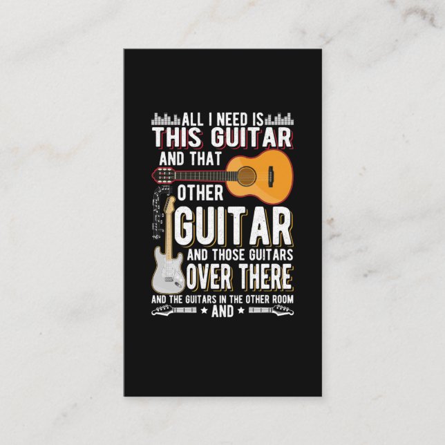 Gitarrenkollektor Gitarrist Funny Music Lover Visitenkarte (Vorderseite)