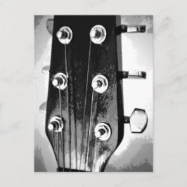 Gitarrenkopfstege Tuning Pegs Künstlerisch Schwarz Postkarte
