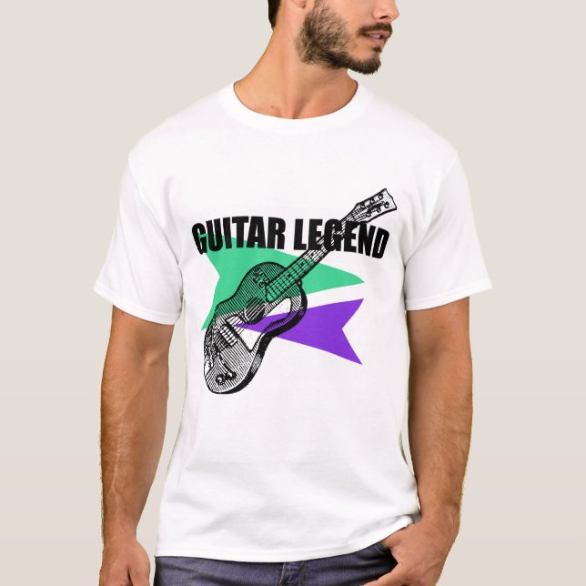 Gitarrenleend Retro Vintag Illustration T-Shirt (Vorderseite)