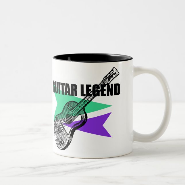 Gitarrenleend Retro Vintag Illustration Tasse (Rechts)