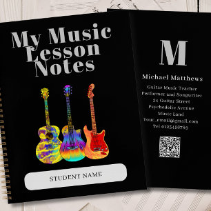 Gitarrenlehrer Custom Student Music Lesson Notizbuch