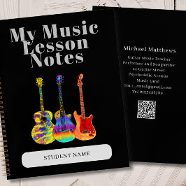 Gitarrenlehrer Custom Student Music Lesson Notizbuch