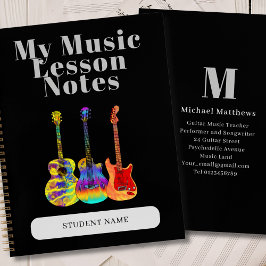 Gitarrenlehrer Custom Student Music Lesson Notizbuch