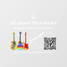 Gitarrenlehrer Musikunterricht QR-Code Fensteraufkleber