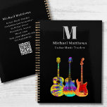 Gitarrenlehrer Musikunterricht QR-Code Planer<br><div class="desc">Lektionsplaner für den Lehrer von Funky Psychedelic Personalisiert Music Gitarre. Ob Musiklehrer, Student oder Gitarrist, dieser Planer bietet eine anpassbare Vorlage, die es Ihnen ermöglicht, Ihren Namen, Monogramm, Kontaktdetails und Website QR zu personalisieren, perfekt für das Wachstum Ihrer Marke. Organisieren Sie Ihren Musikunterricht, Ihre Texte zum Songwriting und Ihre Ideen...</div>