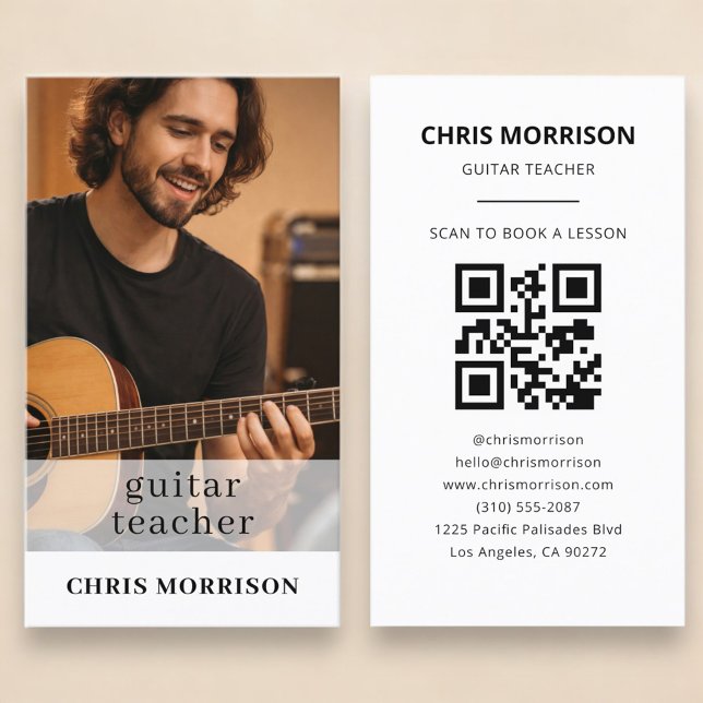 Gitarrenlehrer QR-Code Foto Visitenkarte (Von Creator hochgeladen)