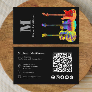 Gitarrenlehrer QR-Code und individuelle Social-Med Visitenkarte