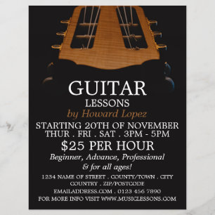 Gitarrenleiter, Gitarrenunterricht Flyer Werbung