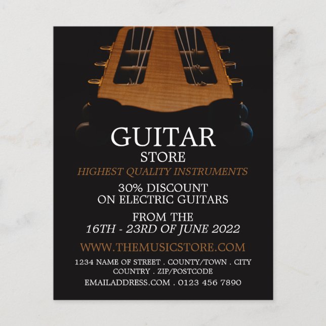 Gitarrenleiter, Musikinstrumentenladen Flyer (Vorne)