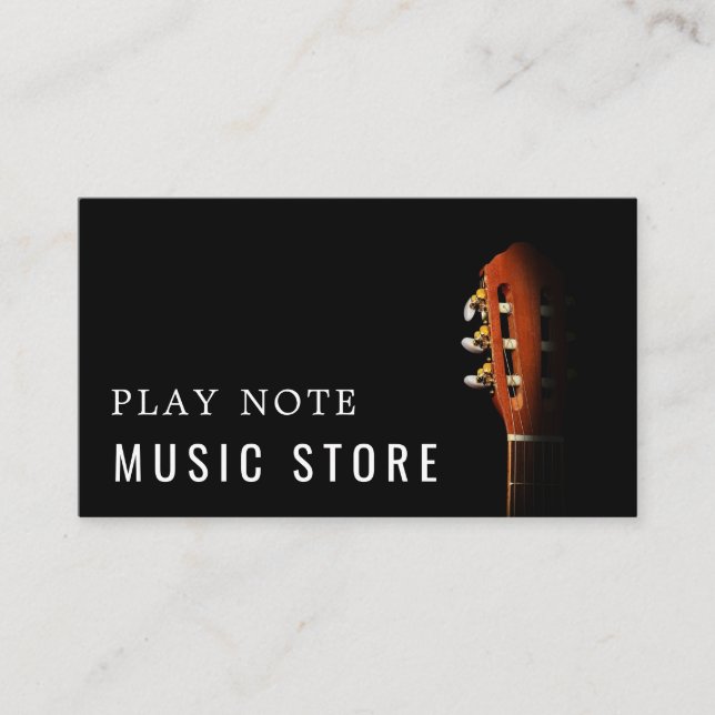Gitarrenleiter, Musikinstrumentenladen Visitenkarte (Vorderseite)