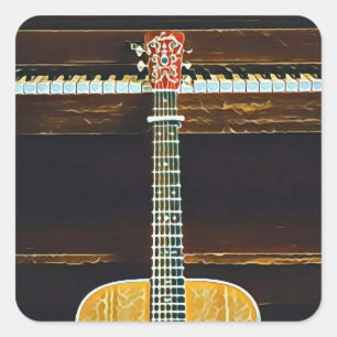 Gitarrenliebhaber Quadratischer Aufkleber