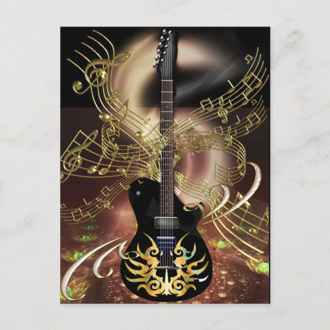Gitarrenmagie Flammen aus der Hölle mit Himmlische Postkarte (Vorderseite)