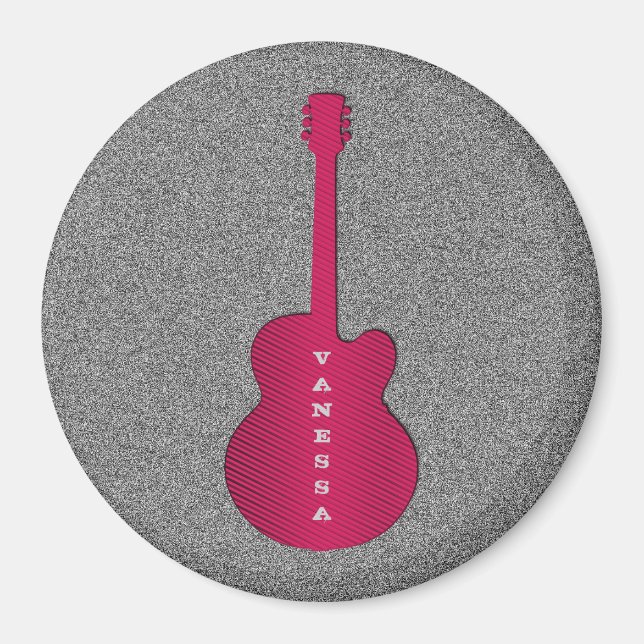 Gitarrenmagnet gestrichen, scharf rosa magnet (Vorne)