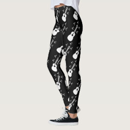 Gitarrenmusik gedruckt leggings