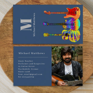 Gitarrenmusik Lehrer Musiker Foto Visitenkarte